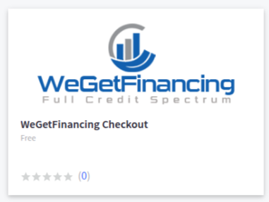 WeGetFinancing Checkout Plugin in the BigCommerce App Marketplace