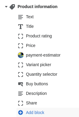 Adding the WeGetFinancing payment estimator block in the theme editor